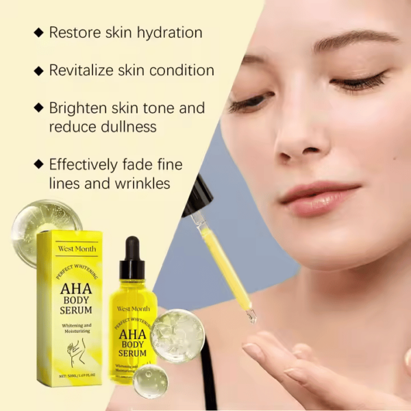 West Month Body Skin Care Moisturizing Nourish Brighten Whitening Fine Lines Reduce Massage AHA Lightening Serum - Image 2
