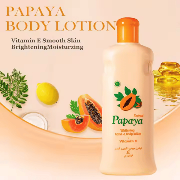 Organic Papaya Vitamin E Whitening Body Lotion – 300ml Skin Brightening Moisturizer