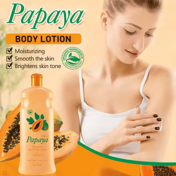 Organic Papaya Vitamin E Whitening Body Lotion – 300ml Skin Brightening Moisturizer - Image 2