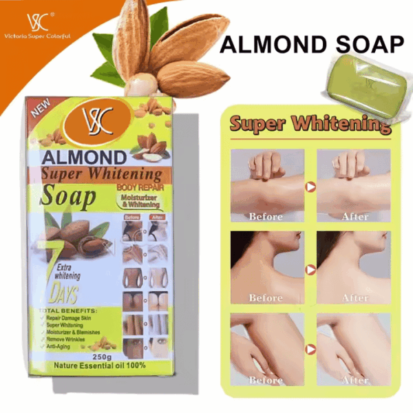 Hot Sale 250g Almond Carrot Papaya Whitening Soap – Dark Spot Corrector Bar - Image 4