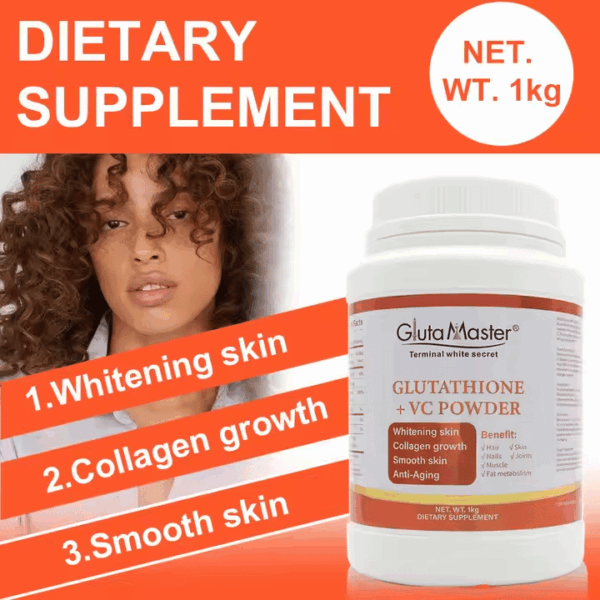 Gluta Master Glutathione & Vitamin C Beauty Peptide Powder – Whitening & Skin Smoothening Supplement | Collagen Peptides | OEM/ODM - Image 2