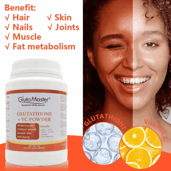 Gluta Master Glutathione & Vitamin C Beauty Peptide Powder – Whitening & Skin Smoothening Supplement | Collagen Peptides | OEM/ODM - Image 3