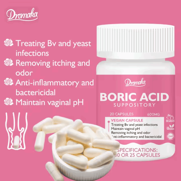 Private Label Wholesale Vagina Cleaning Pills Organic Boric Acid Suppositories Yoni Pops Detox Boric Acid Capsules - Image 2