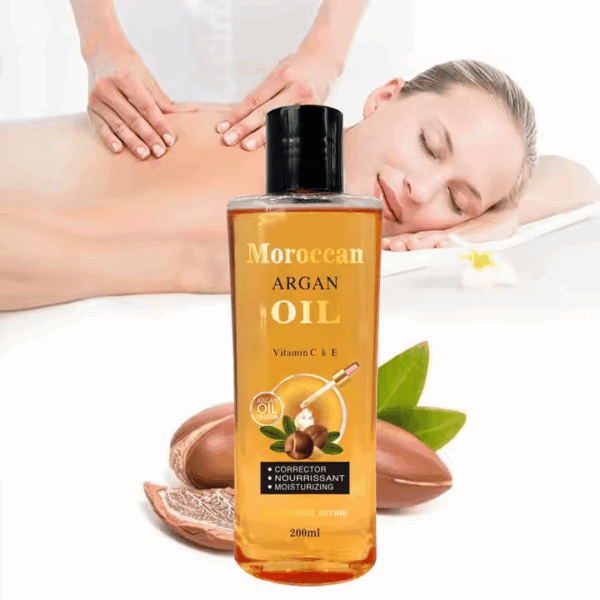 Natural Organic Vitamin C&E Face and Body Massage Moisturizing Morocco Argan Oil Serum Oil 200ml - Image 2