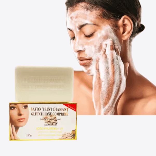 OEM Change Logo Savon Teint Diamant Skin Glutathion Comprime Strong Whitening Snow Skin for Black Skin White Bar Soap 250g - Image 2
