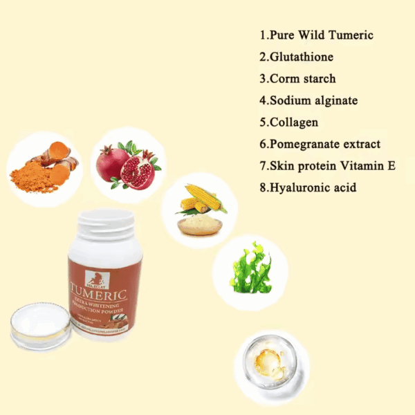 Hot-Selling OEM Gluta Organic Turmeric Whitening Powder – Strong Brightening & Skin Lightening Formula - Image 3