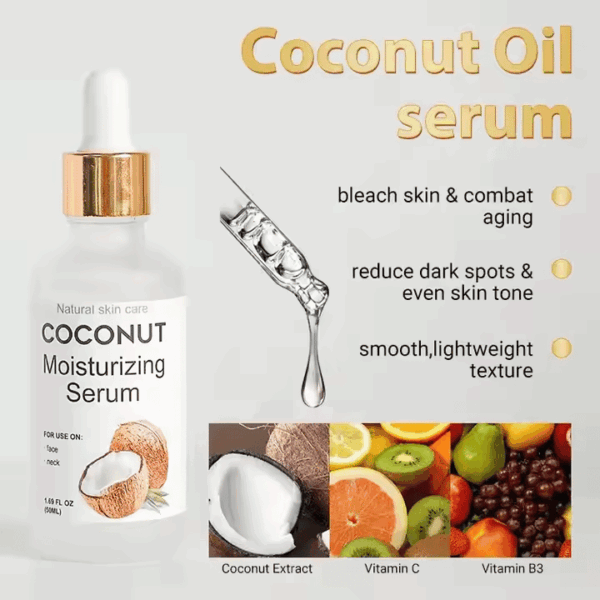 Coconut Skin Care Set – Anti-Aging, Moisturizing Face & Body Set with Serum, Cream, Lotion & Soap - Image 3