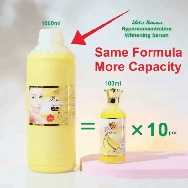 Banana Super Glow White 1000ml Collagen & Kojic Acid Serum – Anti-Aging Brightening Face & Body Serum - Image 3