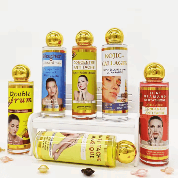 Six Kinds of Series Serum – Whitening, Lightening, Anti-Aging & Anti-Tache Skin Care Serum with Collagen, Coconut Oil & Vitamin C