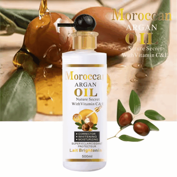 Private Label Argan Oil Body Lotion – Moisturizing Skin Brightening Cream with Arbutin, Turmeric & Carrot, 500ml - Image 2