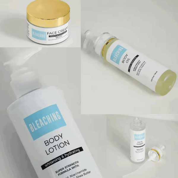 Fast Bleaching Whitening Skin Care Set – Serum, Toner, Body Oil, Lotion & Niacinamide Cream - Image 4