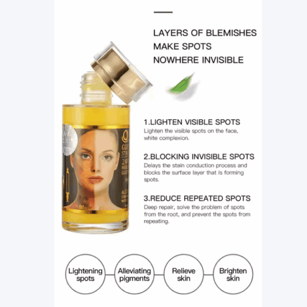 O'Carly Skincare 24K Gold Face Serum – Strong Whitening & Anti-Aging with Hyaluronic Acid & Glutathione - Image 4