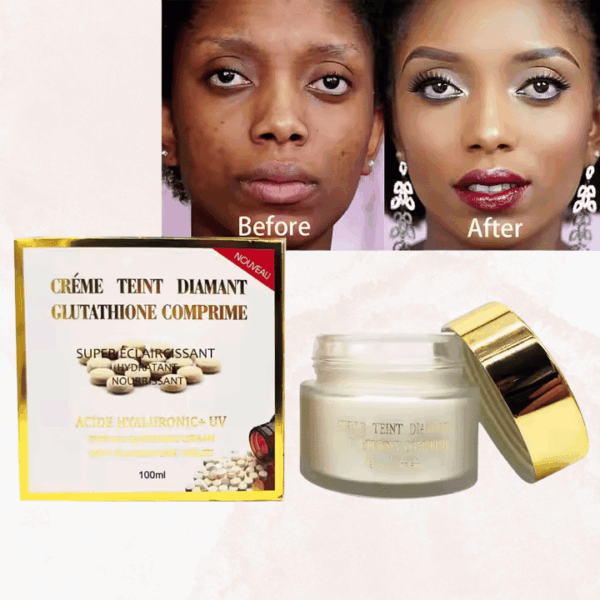 Natural Organic HA Diamond Complexion Whitening Face Cream – With Gluta Tablet Hydra & Peptides