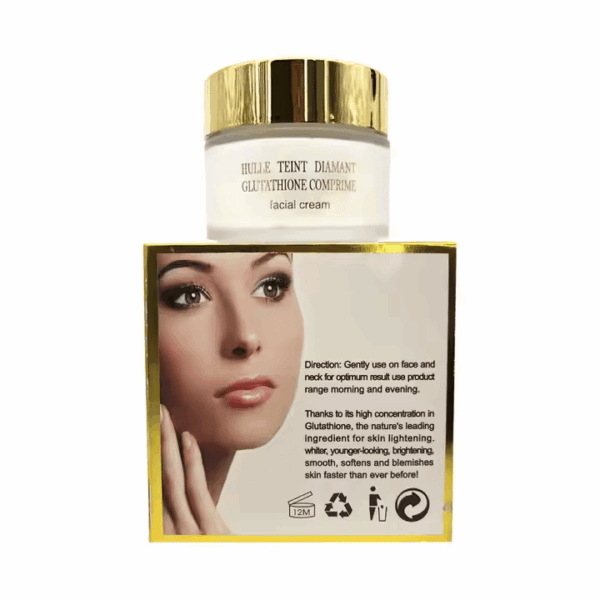Natural Organic HA Diamond Complexion Whitening Face Cream – With Gluta Tablet Hydra & Peptides - Image 3