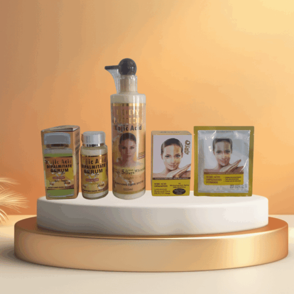 Luxurious Kojic Acid Whitening Beauty Skin Care Set – Face & Body Serum + Lotion + Soap