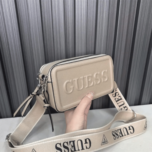 Guess Mackendra Mini Crossbody – Sand Solid Color Adjustable Strap Bag