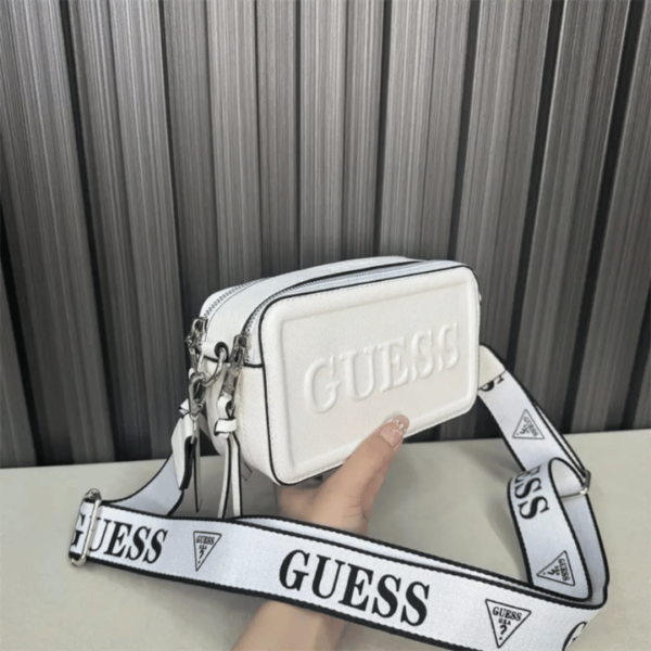 Guess Mackendra Mini Crossbody – Sand Solid Color Adjustable Strap Bag - Image 2