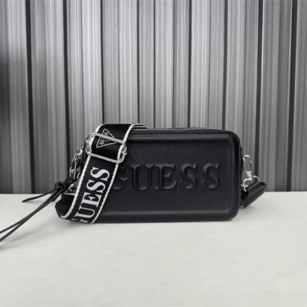 Guess Mackendra Mini Crossbody – Sand Solid Color Adjustable Strap Bag - Image 4