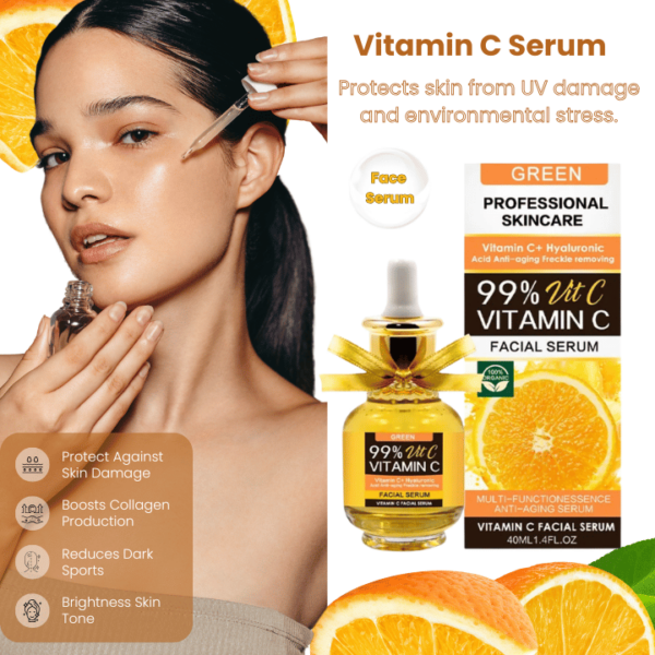 Vitamin C Serum for Face – Brightening & Anti-Aging Serum with Retinol, Green Tea & Shea Butter (30ml)