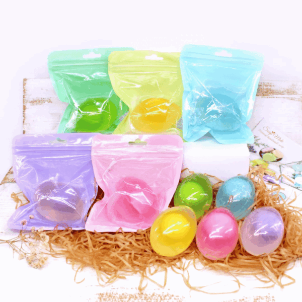 OEM Macaroon Color Transparent Self-sealing Bag Collagen Egg Soap – Moisturizing & Whitening Handmade Natural Soap