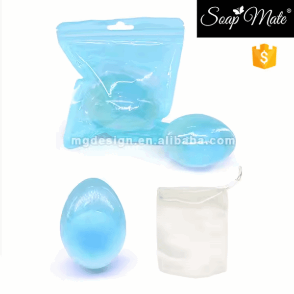 OEM Macaroon Color Transparent Self-sealing Bag Collagen Egg Soap – Moisturizing & Whitening Handmade Natural Soap - Image 2
