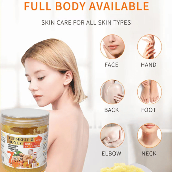 Private Label Natural Organic Brightening Turmeric Body Scrub – Exfoliating & Whitening Formula for Face and Body - Image 4