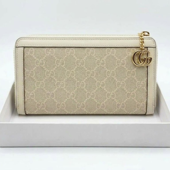 Gucci Ophidia GG Canvas Leather-Trimmed Wallet with Web Stripe & Double G - Image 3